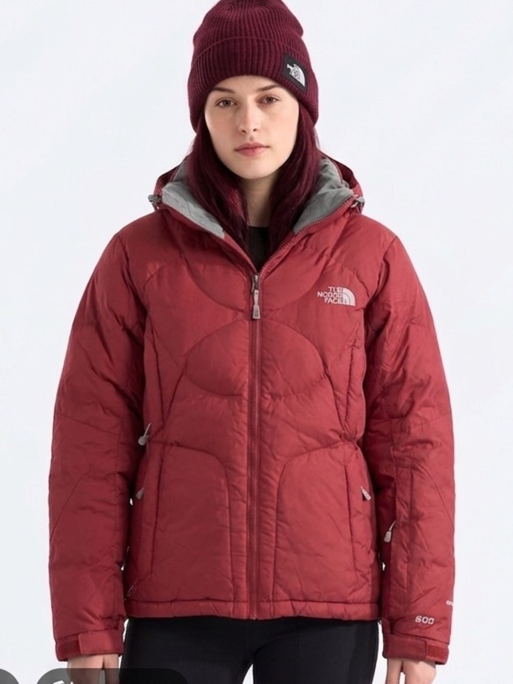 Women’s North Face Burgundy Hooded insulated down HyVent Jacket